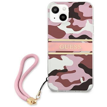 Guess GUHCP13SKCABPI iPhone 13 mini 5.4&quot; pink/pink hardcase Camo Strap Collection