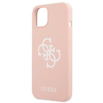 Guess GUHCP13SLS4GWPI iPhone 13 mini 5.4&quot; pink/pink hard case Silicone 4G Logo