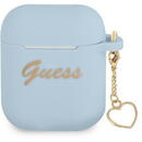 Guess GUA2LSCHSB AirPods cover blue/blue Silicone Charm Heart Collection