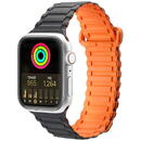Dux Ducis Dux Ducis Strap (Armor Version) Strap for Apple Watch SE, 8, 7, 6, 5, 4, 3, 2, 1 (41, 40, 38 mm) Magnetic Silicone Band Bracelet Black Orange