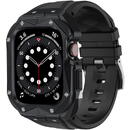 KINGXBAR Kingxbar CYF140 2in1 Rugged Case for Apple Watch 8, 7 (45 mm) Stainless Steel with Strap Black