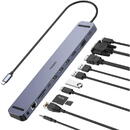 choetech Choetech docking station multifunctional adapter HUB USB Typ C 11in1 100W PD gray (HUB-M20)