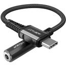 Acefast Acefast audio cable USB Type C - 3.5mm mini jack (female) 18cm, DAC, AUX black (C1-07 black)