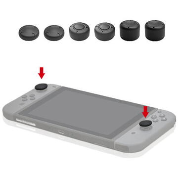 Dobe set of caps for Nintendo Switch + box for memory cards black (TNS-1844)