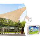 GREENBLUE Garden Sail GreenBlue UV Shade Poliester Triunghi 3,6m Crem Suprafata hidrofuga GB500