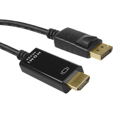 MACLEAN Port Display (DP) la HDMI 4K / 30Hz cu conectori placati cu aur de 1,8 m negru