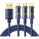 JOYROOM Joyroom 3in1 USB cable - USB Type C / Lightning / micro USB 3.5 A 1.2m blue (S-1T3015A5)