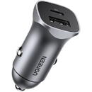 UGREEN Ugreen car charger USB Type C / USB 24W Power Delivery Quick Charge gray (30780)