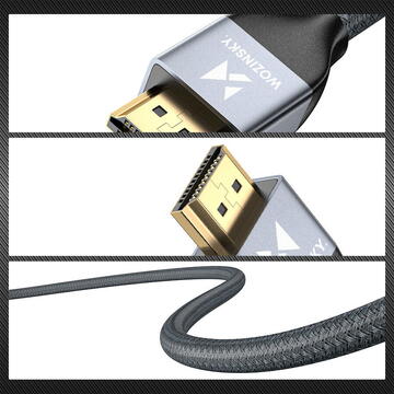 Wozinsky cable HDMI 2.1 8K 60 Hz 48 Gbps / 4K 120 Hz / 2K 144 Hz 5 m Silver (WHDMI-50)