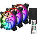 AQIRYS Kit 3 ventilatoare 120 mm RGB cu telecomanda si controller AQIRYS Libra