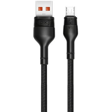 Cablu Date si Incarcare USB la MicroUSB XO Design NB55, 5A, 1 m, Negru