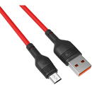 XO Design Cablu Date si Incarcare USB la MicroUSB XO Design NB55, 5A, 1 m, Rosu