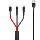 Blue Power Cablu Incarcare USB - Lightning / USB Type-C / MicroUSB Blue Power BPNB54, 1.2 m, 3 in 1, Multicolor