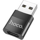 Hoco Adaptor conversie USB Type-C la USB HOCO UA17, Negru