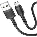 Hoco Cablu Date si Incarcare USB la MicroUSB HOCO X83 Victory, 1 m, 2.4A, Negru