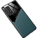 OEM Husa Piele Ecologica OEM LENS pentru Samsung Galaxy A72 4G A725 / Samsung Galaxy A72 5G A726, cu spate din sticla, Verde