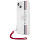 U.S. Polo Husa TPU U.S. Polo Tricolor Vertical Stripes pentru Apple iPhone 13 mini, Transparenta USHCP13SKSTTR