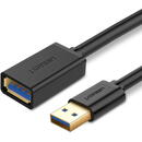 UGREEN CABLU USB Ugreen prelungitor, "US129" USB 3.0 (T) la USB 3.0 (M), 1m, negru