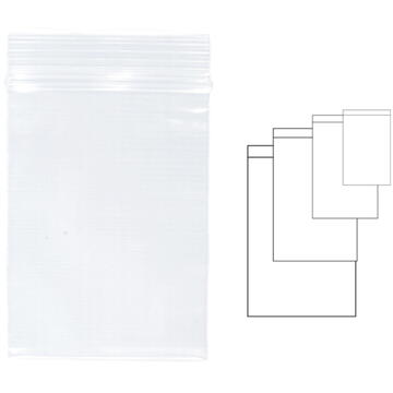 Pungi plastic cu fermoar pentru sigilare, 120 x 180 mm, 100 buc/set, KANGARO - transparente