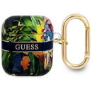 Husa de protectie Guess TPU Flower Print Case pentru Airpods 2, Albastru