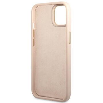 Husa Husa telefon Guess pentru iPhone 14, Metal Camera Outline, Piele ecologica, Roz