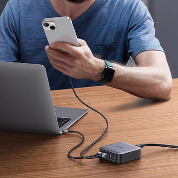Incarcator de retea UGREEN CD327 Nexode charger, 2x USB-C, 2x USB-A, GaN, 65W (grey)