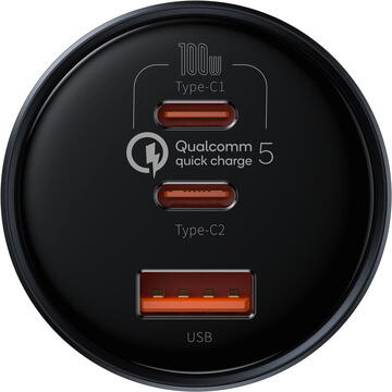 Baseus Qualcomm , USB, 2x USB-C, 160W Grey