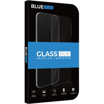 Folie Protectie Ecran BLUE Shield pentru Samsung Galaxy A20s, Sticla securizata, Full Face, Full Glue, 0.33mm, 9H, 2.5D, Neagra