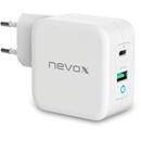 Nevox Incarcator Retea USB Nevox DualPort, 1 X USB - 1 X USB Type-C, 65W, Quick Charge - Power Delivery, Alb