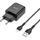 Hoco N2 USB-A, 10W, 2.1A Negru + cablu Lightning