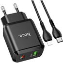 Hoco N5 Favor, Quick Charge, 20W, 1 X USB - 1 x USB Tip-C, Negru+ cablu Lightning