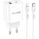 Blue Power BCL80A Rapido, Quick Charge, 20W, 1 X USB Type-C, Alb cu cablu Lightning