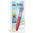Carioca Pix cu 10 culori, corp gri/color, blister, CARIOCA