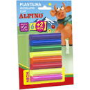 Plastilina standard, 6 + 2 neon x 12 gr./blister, ALPINO - 8 culori asortate