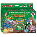 Kit 6 culori x 40gr plastilina magica + 4 seturi accesorii, ALPINO Dinosaurs