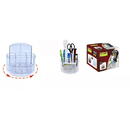 KEJEA Suport plastic pentru accesorii de birou, rotativ, 8 compartimente, KEJEA - transparent
