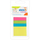 Stick'n Stick index hartie color 50 x 12 mm + 50 x 38 mm, 4 x 40 file/set, Stick"n - 4 culori neon