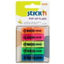 Stick'n Film index autoadeziv 45 x 12mm, 5 x 30file/set, Stick"n Pop-up (sign here) - 5 culori neon