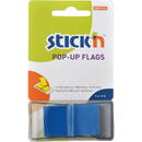 Stick'n Film index autoadeziv 45 x 25mm, 50 file/set, cu dispenser, Stick"n Pop-up - albastru metalizat