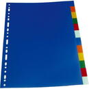 Optima Separatoare plastic color, A4, 120 microni, 5 culori/set, Optima