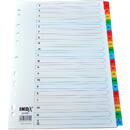 Index carton alb Mylar alfabetic A-Z, margine PP color, A4, 190g/mp, Optima