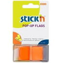 Stick'n Film index autoadeziv 45 x 25mm, 50 file/set, cu dispenser, Stick"n Pop-up - transparent/portocaliu