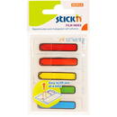 Stick'n Stick index plastic transparent color 45 x 12 mm, 5 x 20 file/set, Stick"n - sageata - 5 culori neon