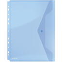 DONAU Folie protectie doc. A4 portret, inchidere cu capsa, 4/set, 200 microni, DONAU -albastru transparent