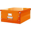 Cutie LEITZ Click & Store mare 369 x 200 x 484 mm, carton laminat - portocaliu