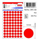 Tanex Etichete autoadezive color, D13 mm, 350 buc/set, TANEX - rosu