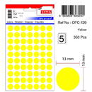 Tanex Etichete autoadezive color, D13 mm, 350 buc/set, TANEX - galben
