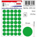 Tanex Etichete autoadezive color, D19 mm, 175 buc/set, TANEX - verde
