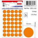Tanex Etichete autoadezive color, D19 mm, 175 buc/set, TANEX - orange