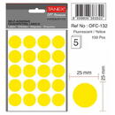 Tanex Etichete autoadezive color, D25 mm, 100 buc/set, TANEX - galben